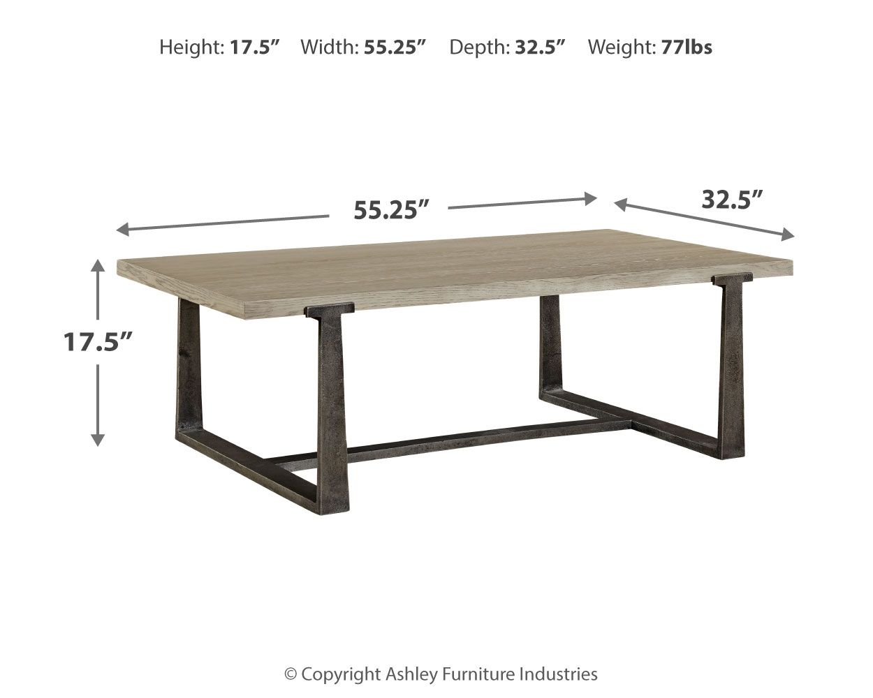 Dalenville - Rectangular Cocktail Table - Gray