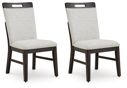 Neymorton - Dining Upholstered Side Chair (Set of 2) - Light Gray / Brown