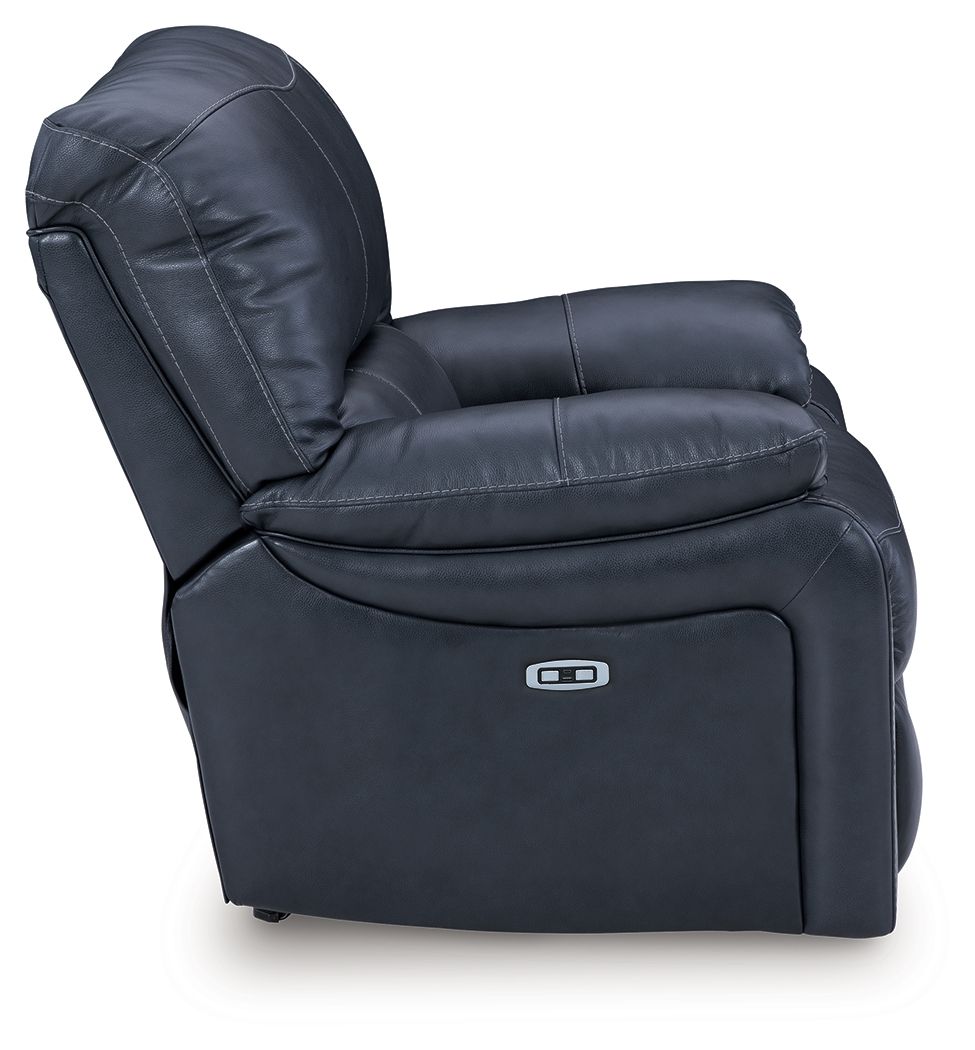 Leesworth - 3 Pc. - Power Reclining Sofa, Power Reclining Loveseat, Power Rocker Recliner - Ocean