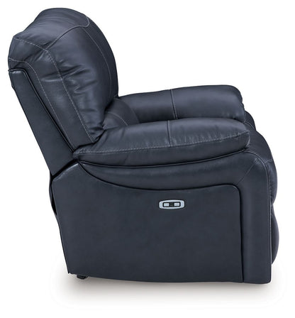 Leesworth - 3 Pc. - Power Reclining Sofa, Power Reclining Loveseat, Power Rocker Recliner - Ocean