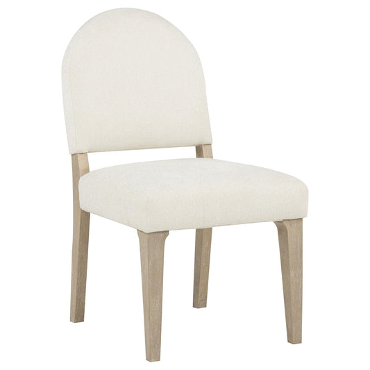 Lucaire Curved High Back Upholstered Dining Chair Cream (Set of 2)