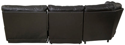 Como - 5 Piece Italian Leather Match Reclining Sectional