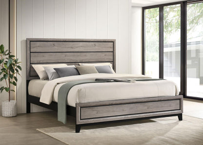 Valen Wood Eastern King Panel Bed Light Taupe