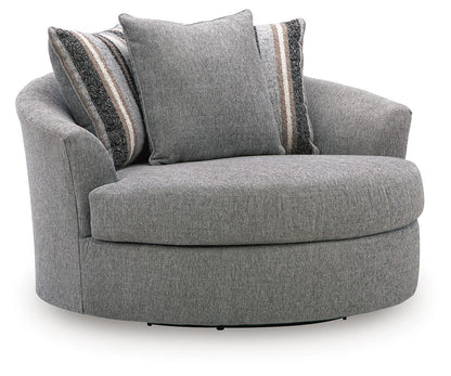 Creston Heights - Oversized Swivel Accent Chair - Smolder