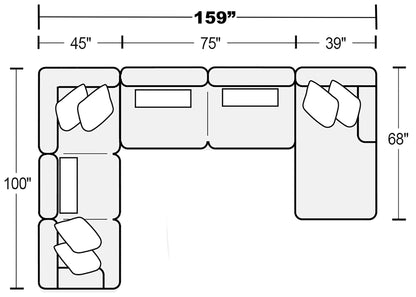 Logan - Upholstered Sectional With Comfort Coil Seating And Accent Pillows Included