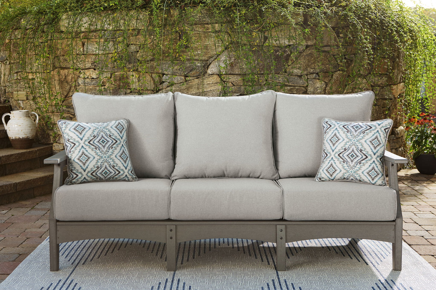 Visola - Sofa with Cushion - Gray