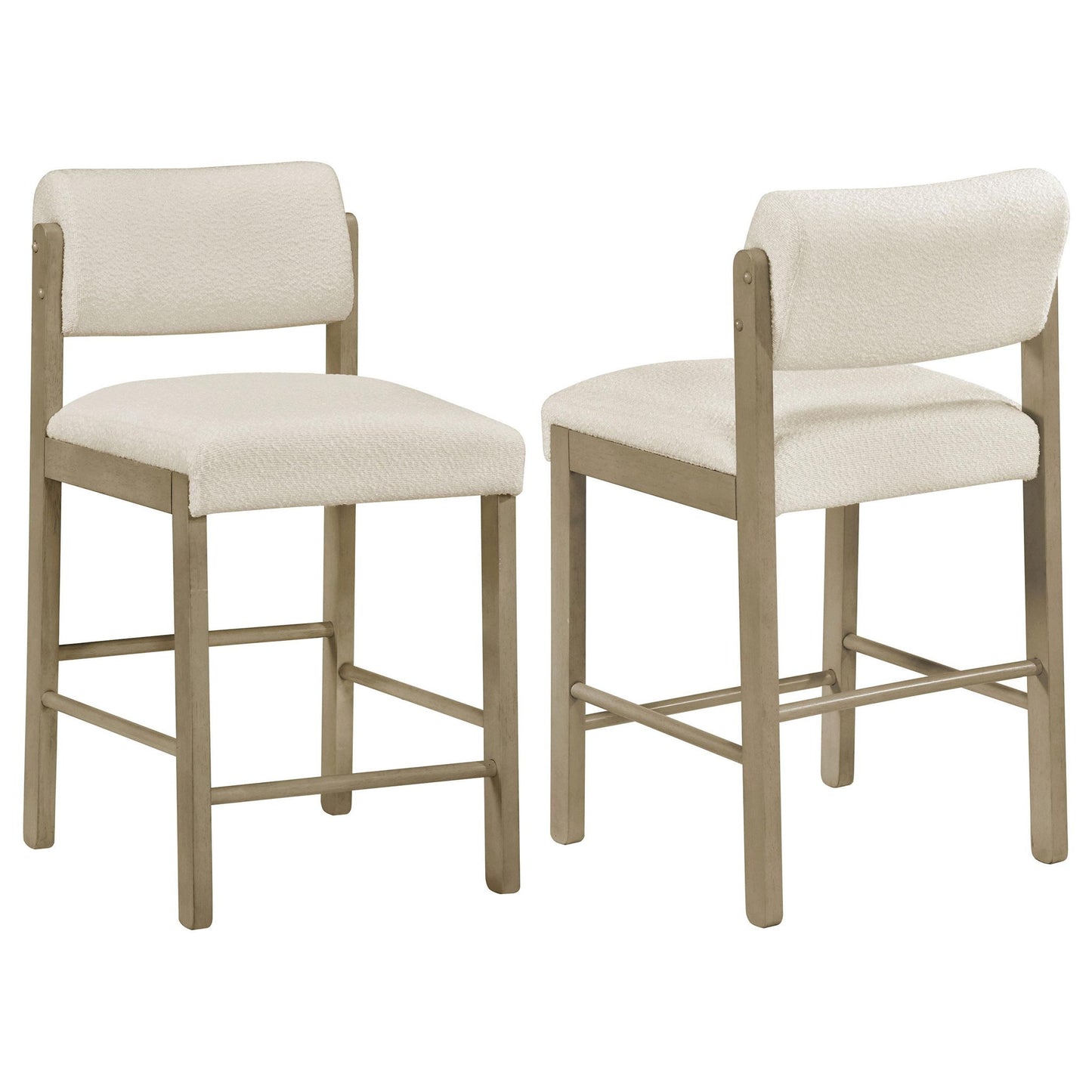 Kehoe Upholstered Counter Height Chair Cream and Natural Oak (Set of 2)