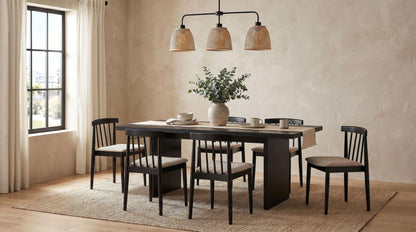 Decker 7-piece 82-inch Rectangular Dining Set Wheat and Black