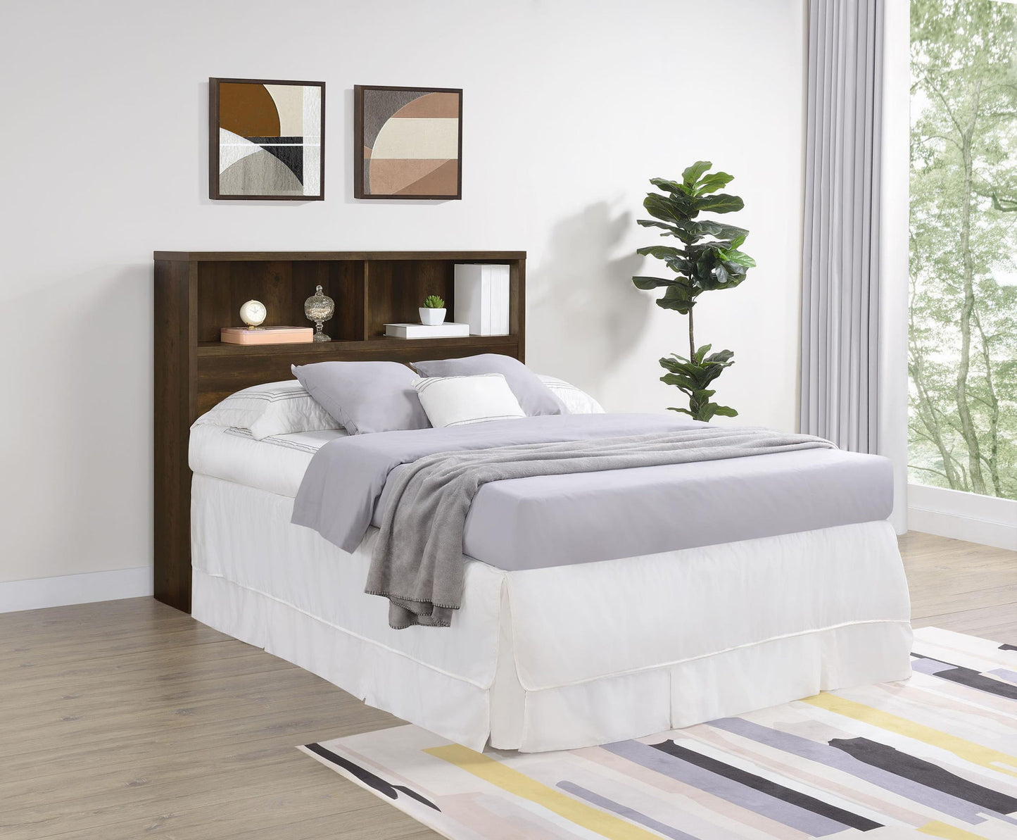 Westpark 49-inch Full Bookcase Headboard Dark Pine