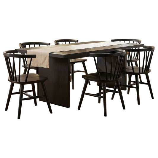 Decker 7-piece 82-inch Rectangular Dining Set Black