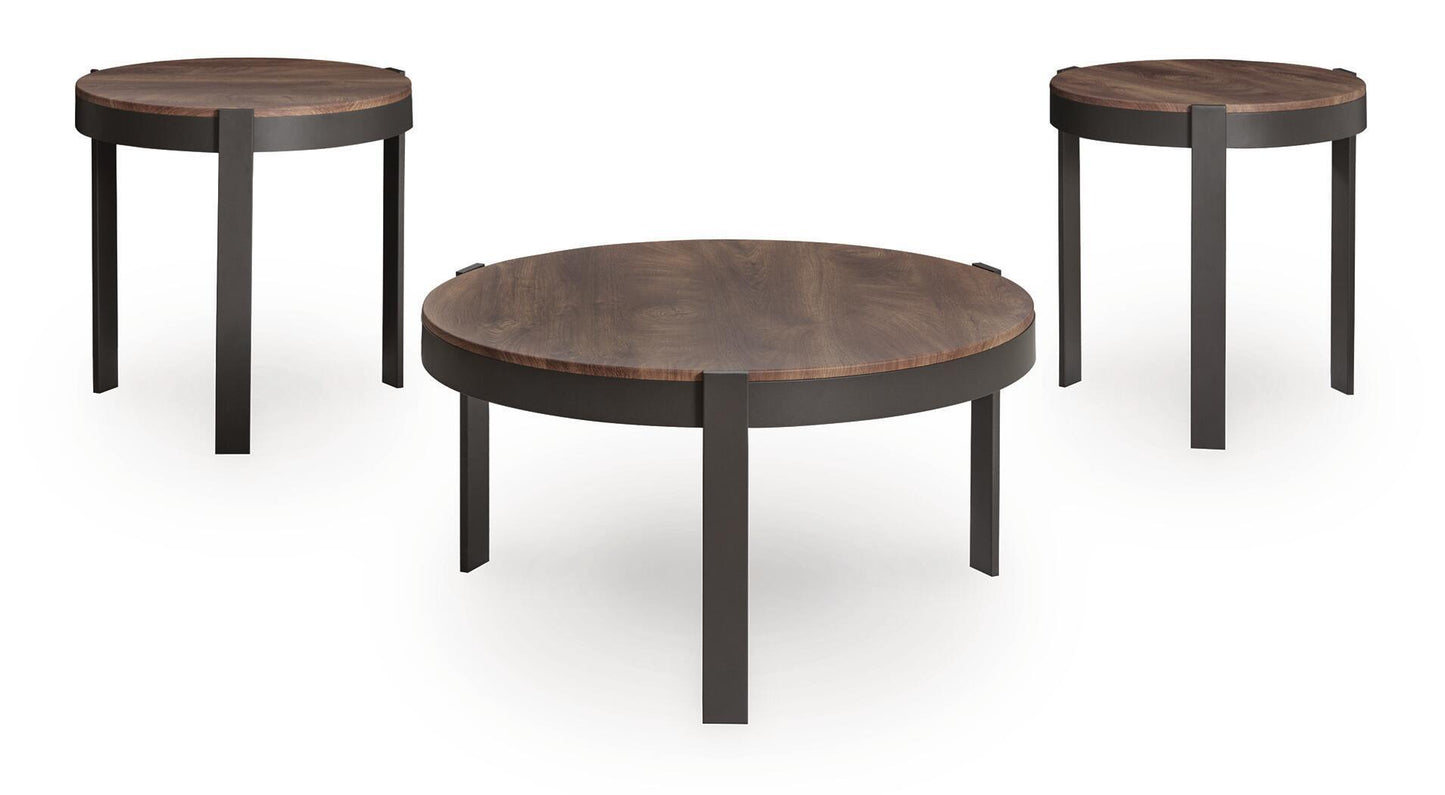 Horizon Hills - Occasional Table Set (Set of 3) - Brown / Black