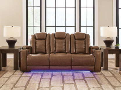 Gruaro - Power Reclining Sofa With Adjustable Headrest - Amber