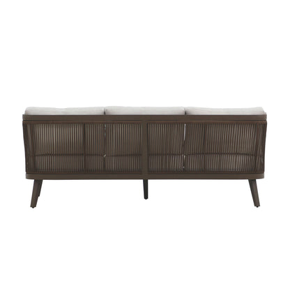 Genova - Patio Sofa With Two Accent Pillows - Gray