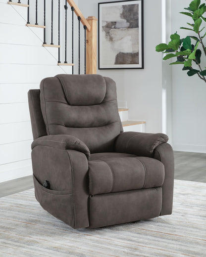 Snowfield - Power Lift Recliner - Gunmetal