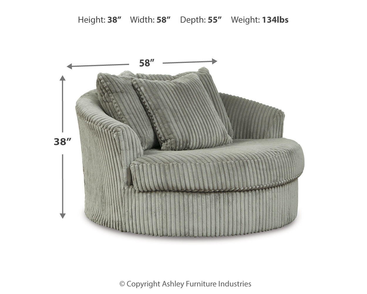 Lindyn - Oversized Swivel Accent Chair