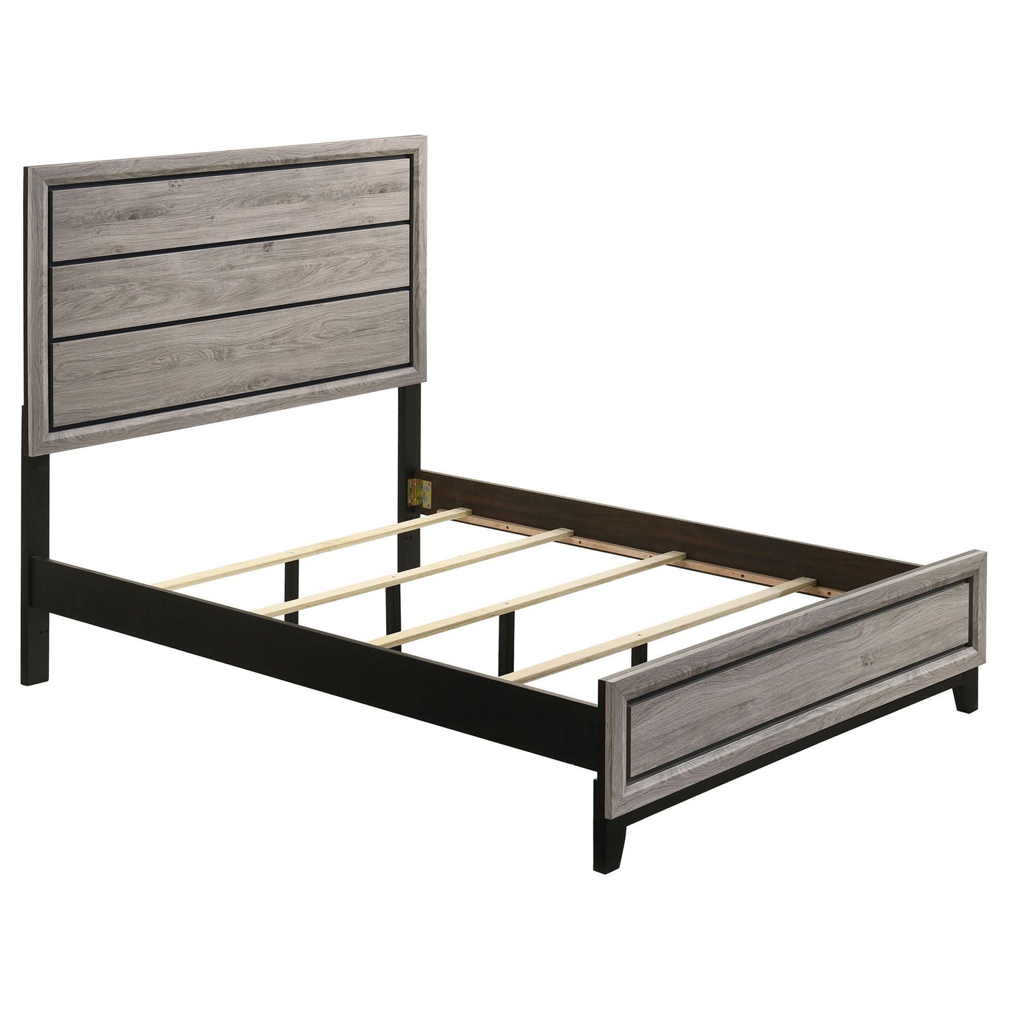 Valen Wood Full Panel Bed Light Taupe