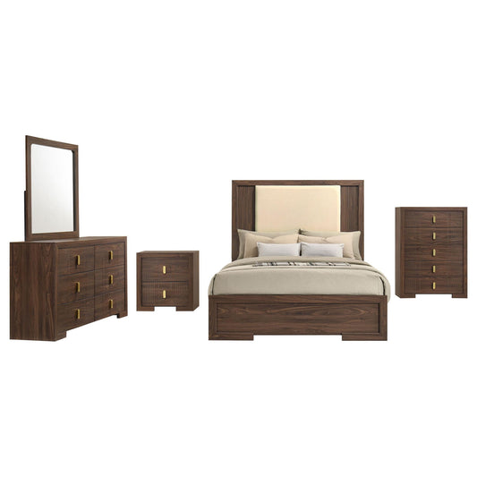 Etienne 5-piece Full Bedroom Set Walnut