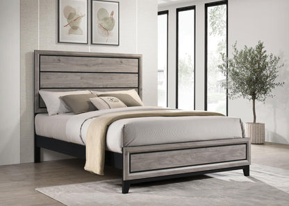 Valen Wood Queen Panel Bed Light Taupe