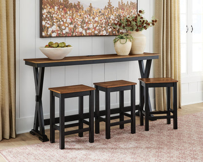 Wildenauer - Rectangular Dining Room Counter Table Set (Set of 4) - Brown / Black