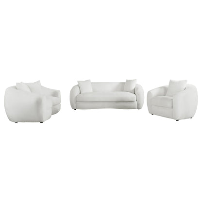 Isabella 3-piece Faux Sheepskin Upholstered Sofa Set Natural