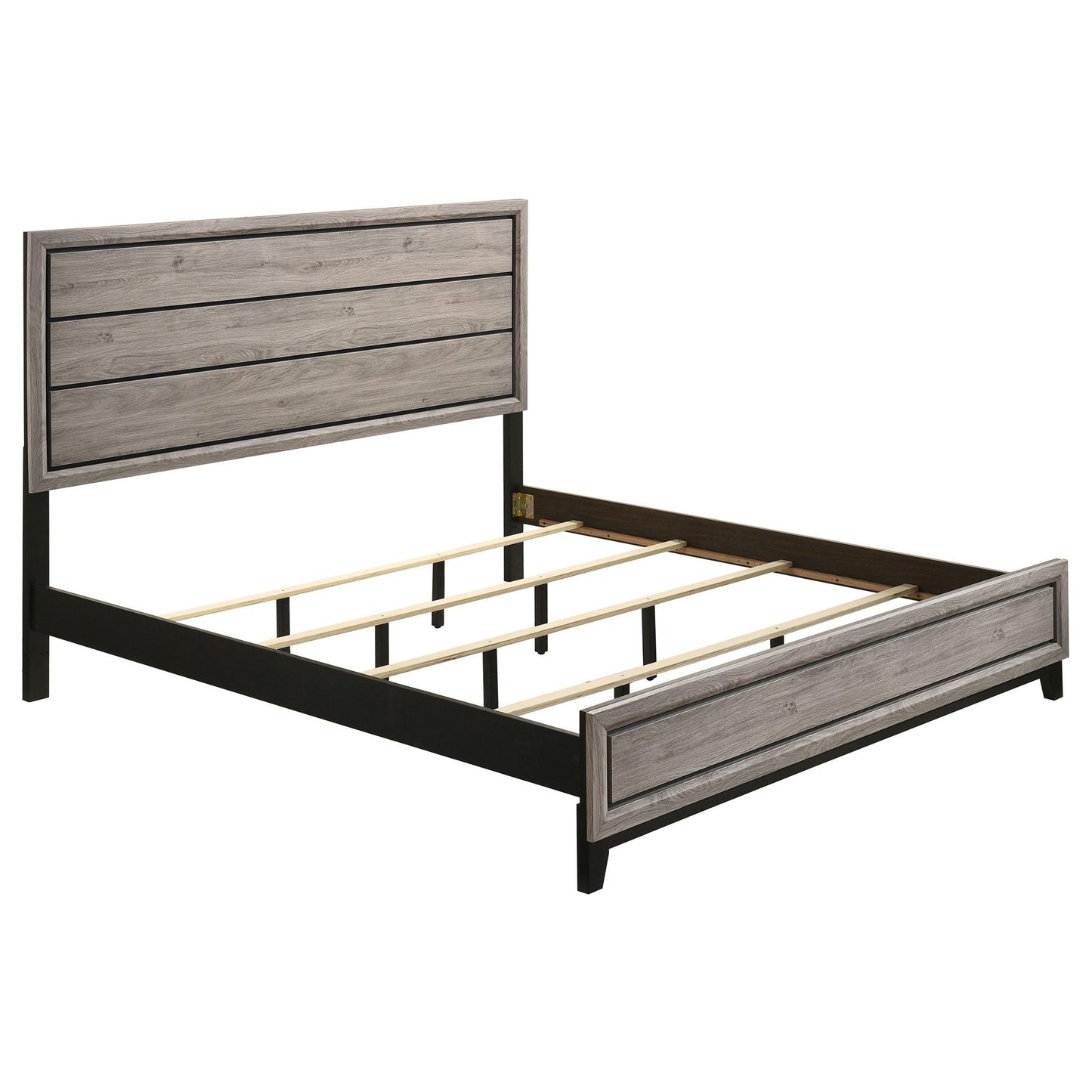 Valen Wood Eastern King Panel Bed Light Taupe