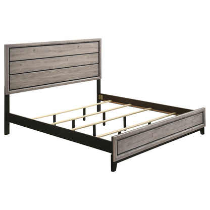Valen Wood Eastern King Panel Bed Light Taupe