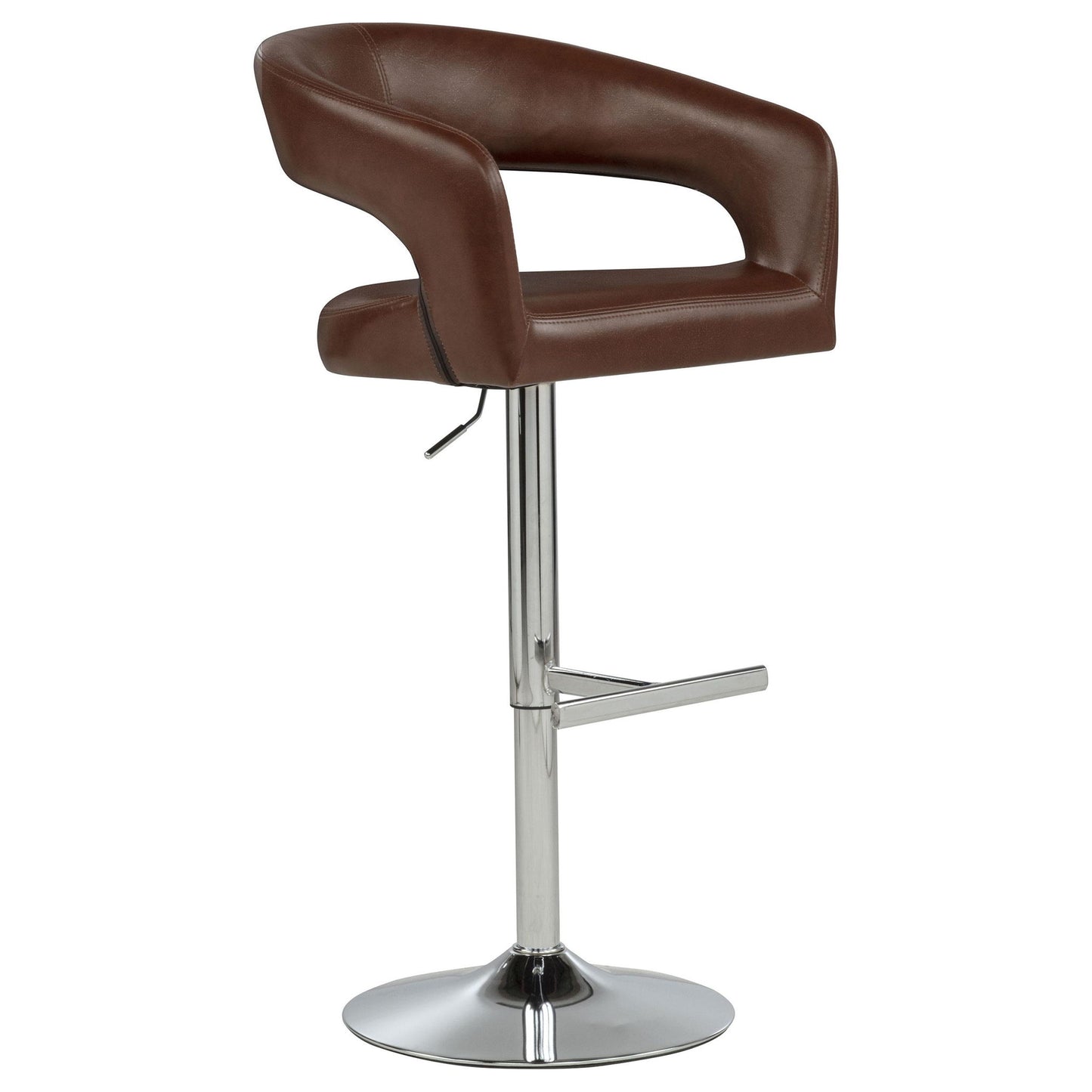 Travia Leatherette Upholstered Adjustable Bar Stool Cocoa Brown