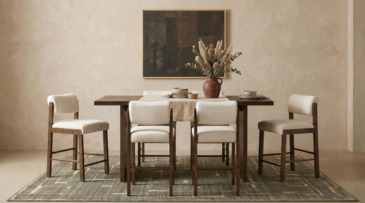 Decker 7-piece 70-inch Counter Height Dining Set Cream and Walnut