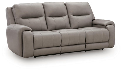 Real Moments - Power Reclining Sofa With Audio Seating - Ash
