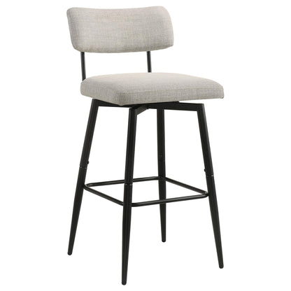 Levine Fabric Upholstered Swivel Bar Chair Cream (Set of 2)