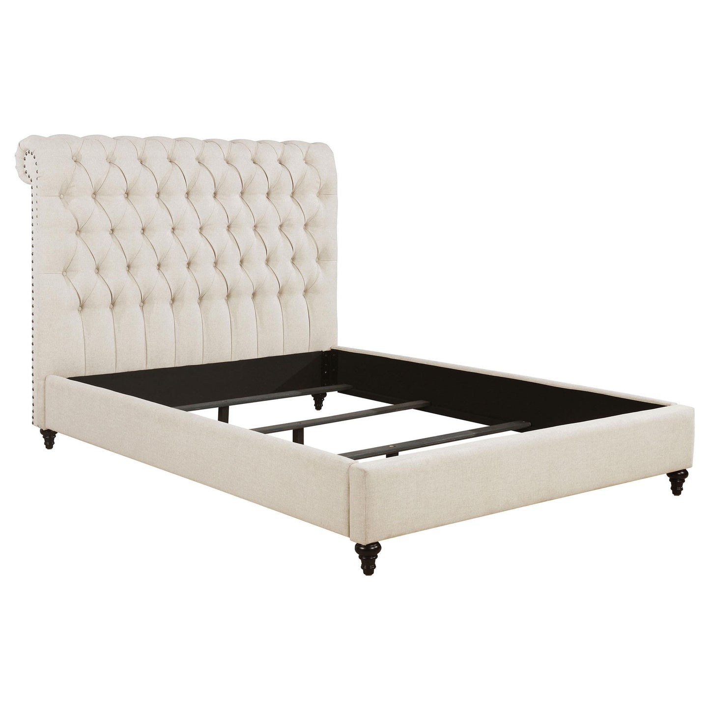 Devon 57-inch Upholstered Queen Panel Bed Beige