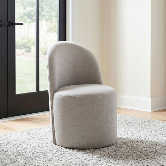 Aubrey Upholstered Barrel Dining Side Chair Beige (Set of 2)