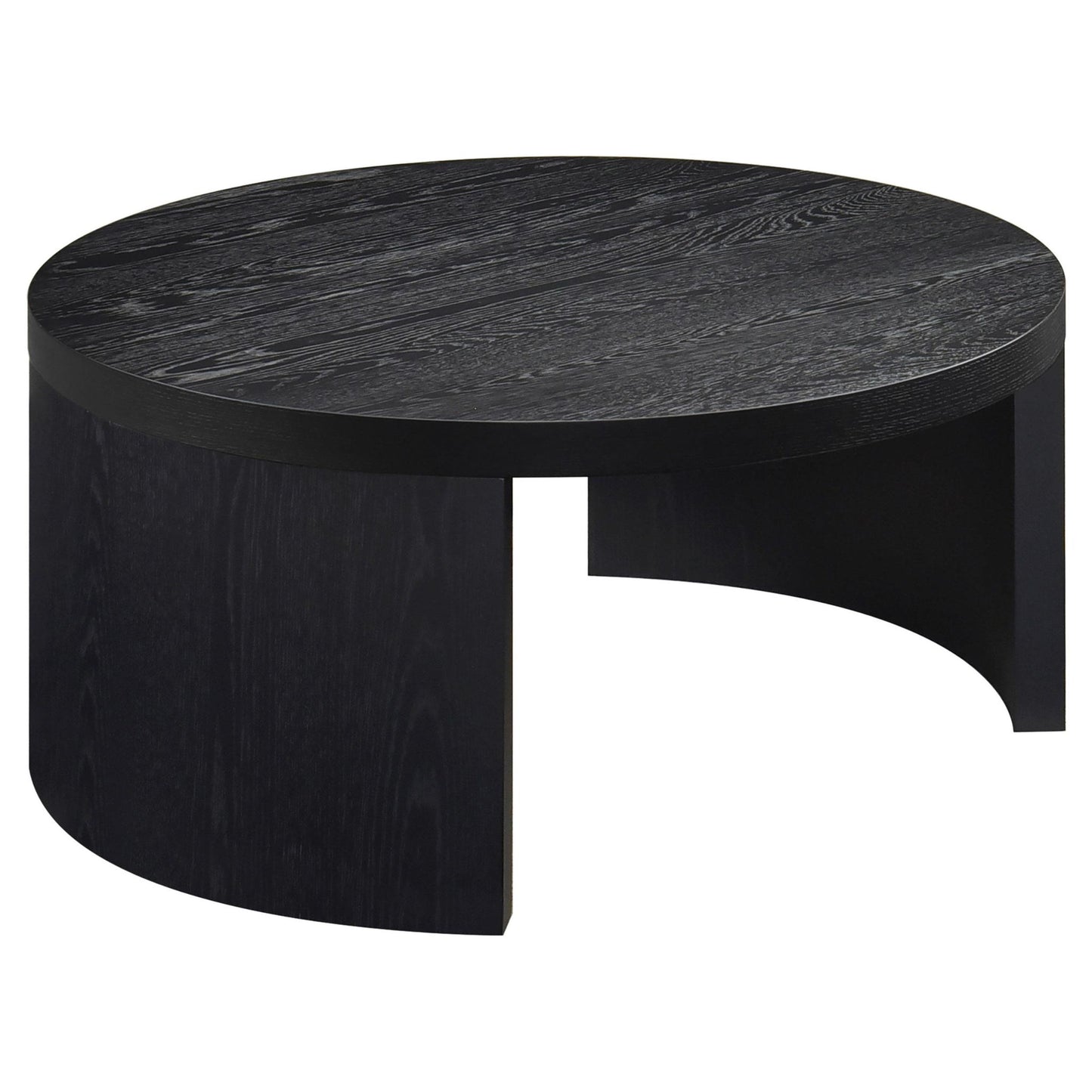 Sweeney 39-inch Round Wood Occasional Cocktail Coffee Table Black