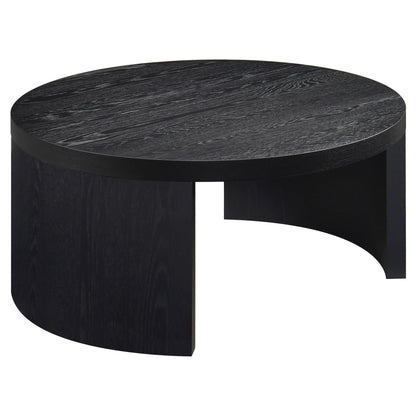 Sweeney 39-inch Round Wood Occasional Cocktail Coffee Table Black