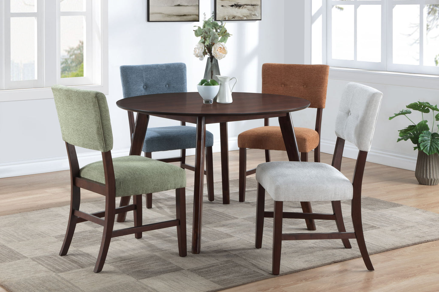 Tioga - 47" Round Table - Brown Cherry