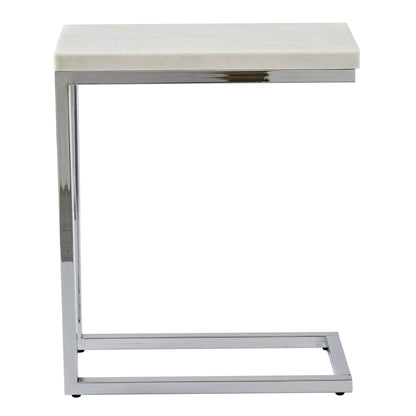 Echo - Marble Top Chairside Table - White