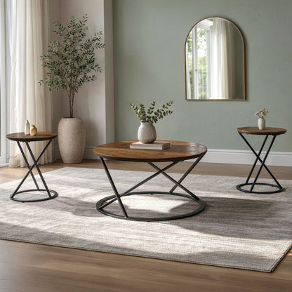 Emery - 3 Piece Occasional Set (1 Coffee & 2 End Tables) - Brown