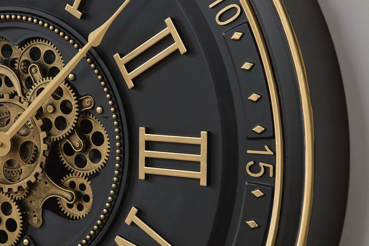 Dairton - Wall Clock - Black / Gold Finish