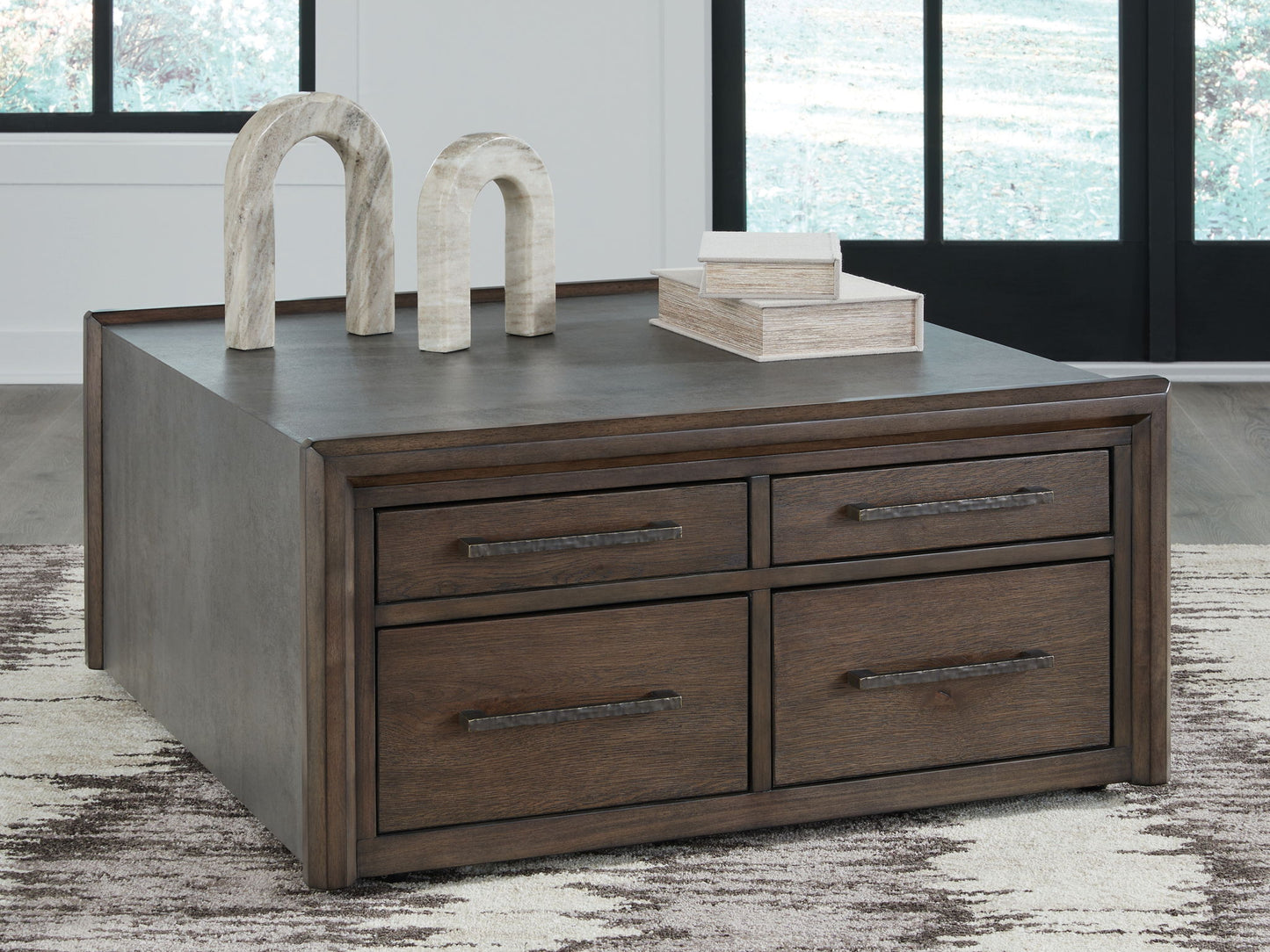 Kallenny - Square Cocktail Table - Brown / Gray