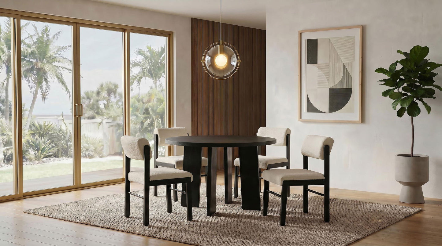 Strouse 5-piece Dining Set Cream and Black