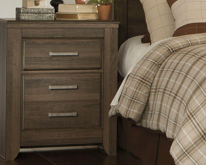 Juararo - Two Drawer Night Stand - Dark Brown