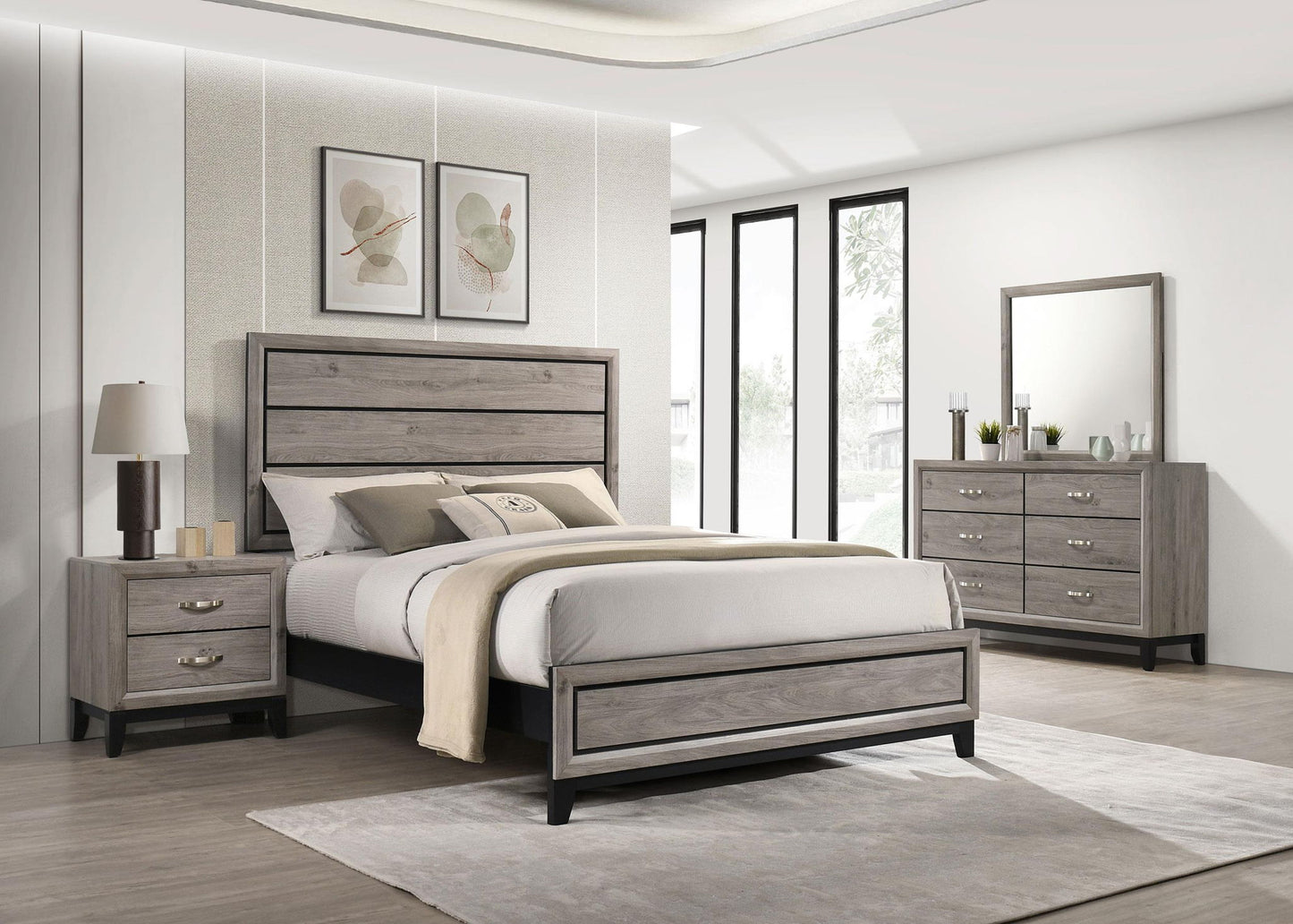 Valen Four-piece Queen Bedroom Set Light Taupe