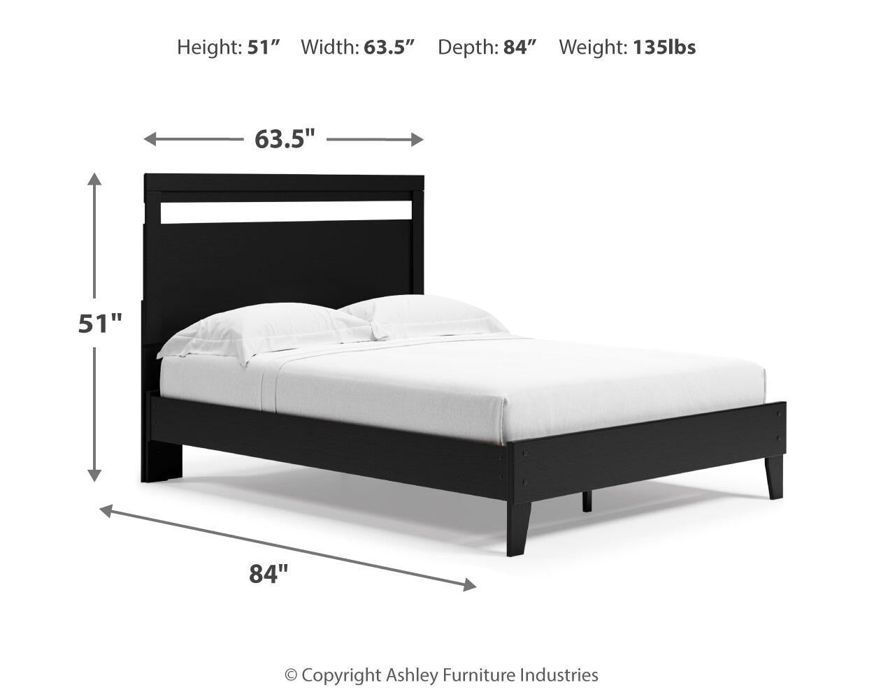 Finch - Queen Panel Headboard - Black