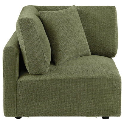 Elysia Fabric Upholstered Modular Corner Chair Green