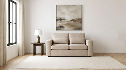 Amador Chenille Upholstered Track Arm Loveseat Camel
