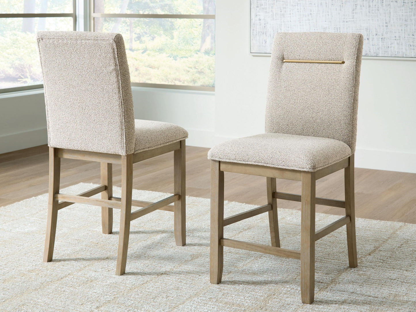 Lasinger - Upholstered Barstool (Set of 2) - Light Brown