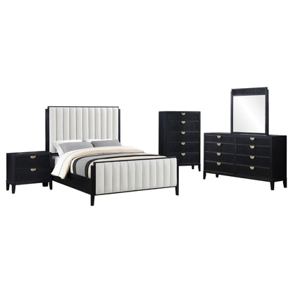 Brookmead 5-piece Upholstered Cal King Bedroom Set Black