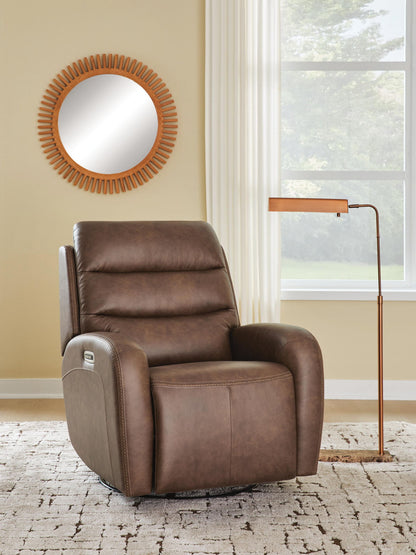 Motion-Max - Swivel Glider Power Recliner - Saddle
