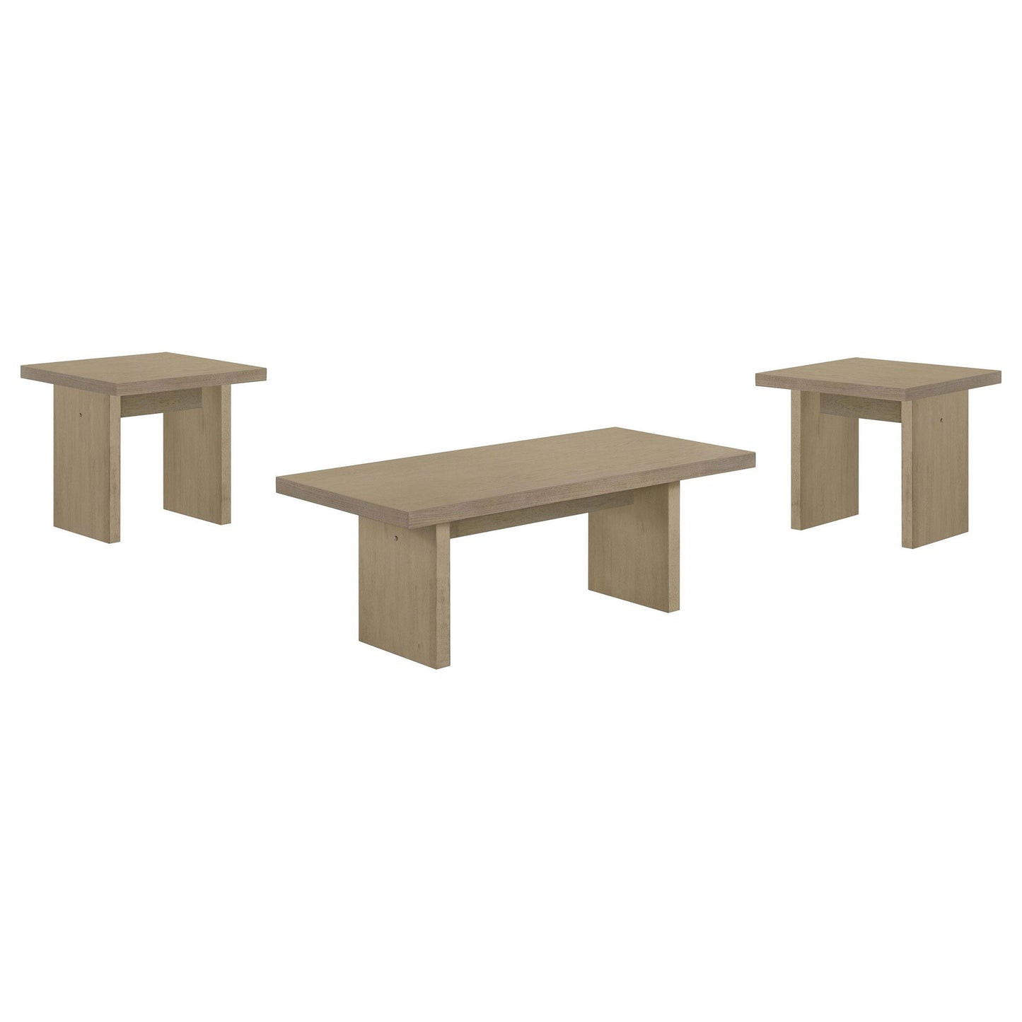 Decker 3-piece Coffee and End Table Set Natural Oak
