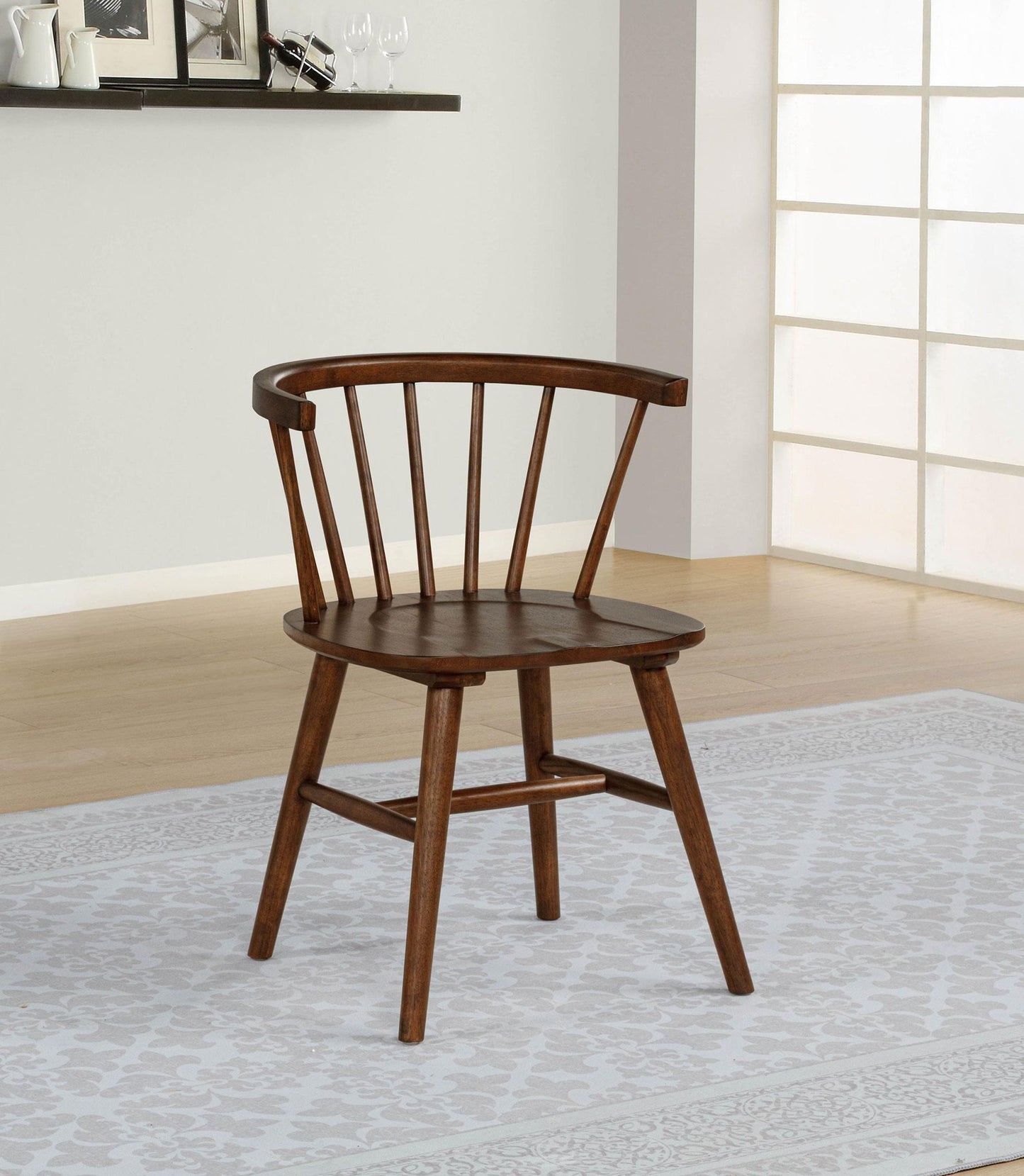 Jeffries Windsor Wood Dining Side Chair Walnut (Set of 2)